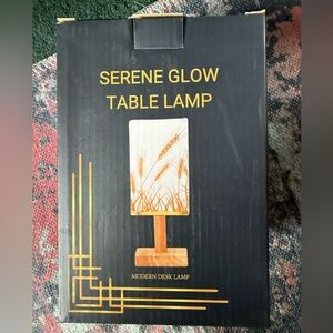Serene Glow Table Lamp with Wheat Design